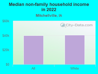 Median non-family household income in 2022