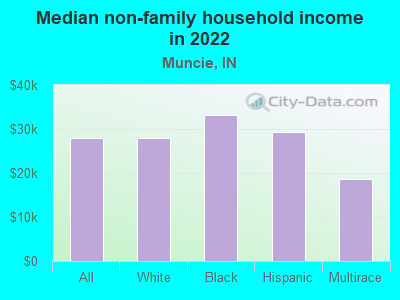 Median non-family household income in 2022