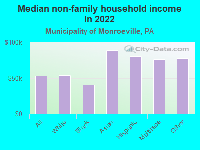 Median non-family household income in 2022