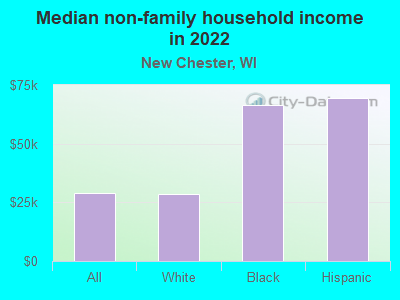 Median non-family household income in 2022