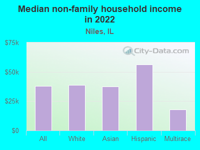 Median non-family household income in 2022