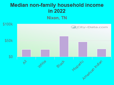 Median non-family household income in 2022