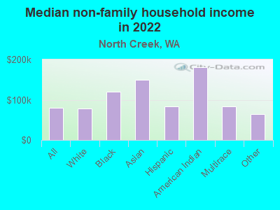 Median non-family household income in 2022