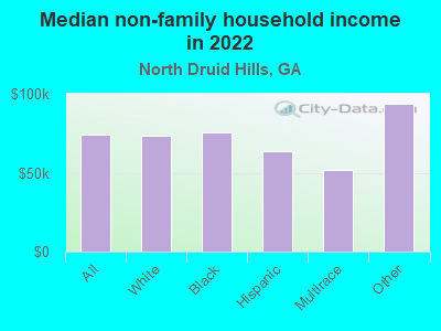 Median non-family household income in 2022