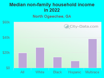 Median non-family household income in 2022