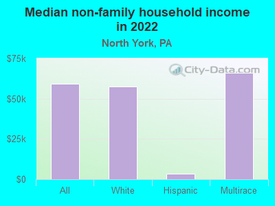 Median non-family household income in 2022