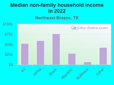 Median non-family household income in 2022