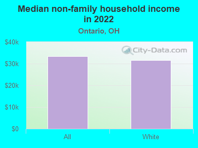 Median non-family household income in 2022