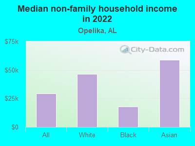 Median non-family household income in 2022