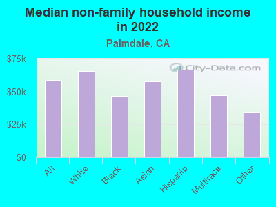 Median non-family household income in 2022