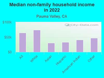 Median non-family household income in 2022