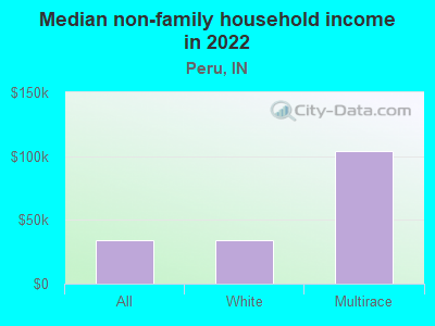 Median non-family household income in 2022