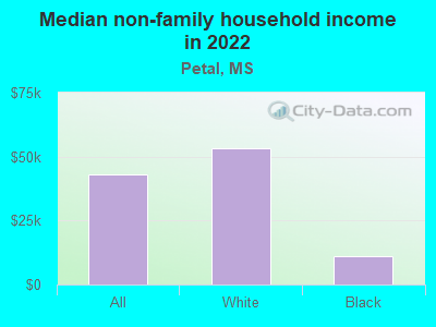 Median non-family household income in 2022