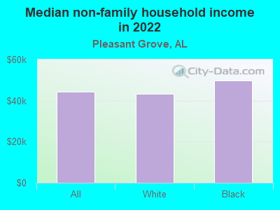 Median non-family household income in 2022