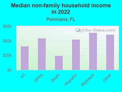 Median non-family household income in 2022