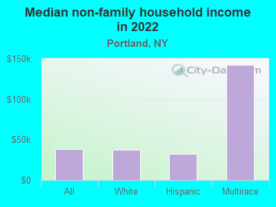 Median non-family household income in 2022