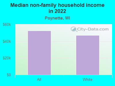 Median non-family household income in 2022