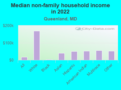 Median non-family household income in 2022