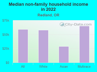 Median non-family household income in 2022