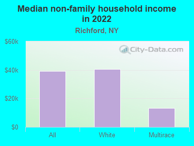 Median non-family household income in 2022