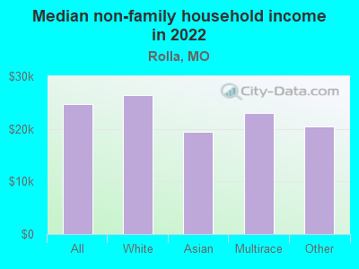 Median non-family household income in 2022