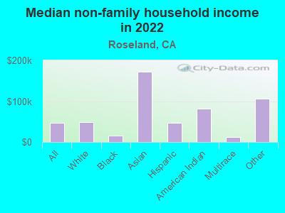 Median non-family household income in 2022