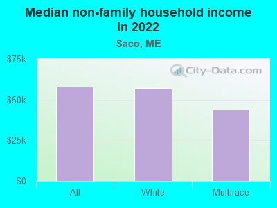 Median non-family household income in 2022