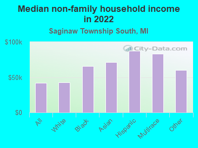 Median non-family household income in 2022