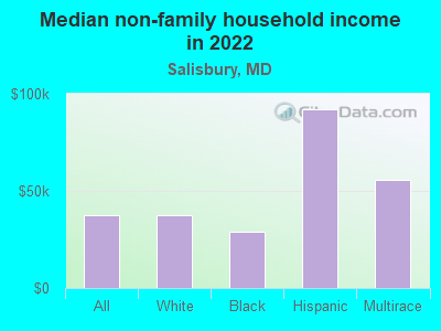 Median non-family household income in 2022