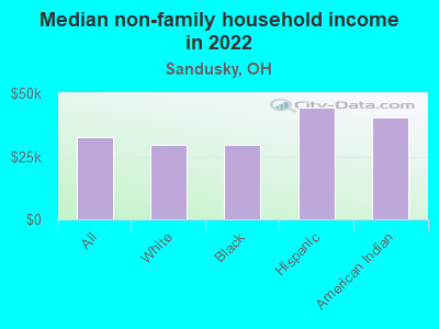 Median non-family household income in 2022