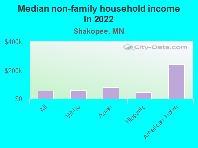 Median non-family household income in 2022