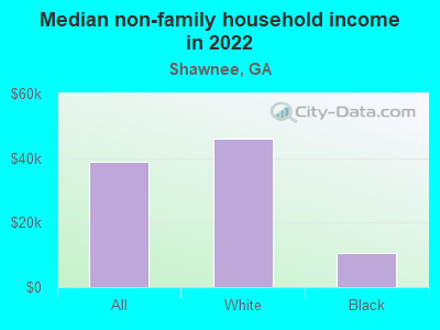 Median non-family household income in 2022