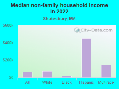 Median non-family household income in 2022