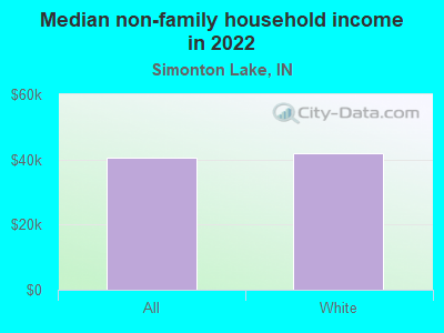 Median non-family household income in 2022