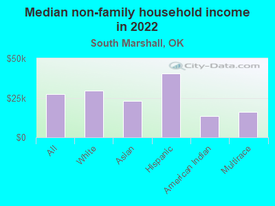 Median non-family household income in 2022