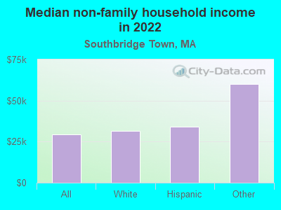 Median non-family household income in 2022