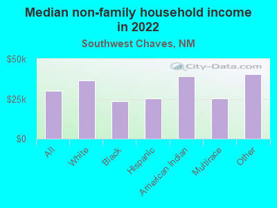 Median non-family household income in 2022