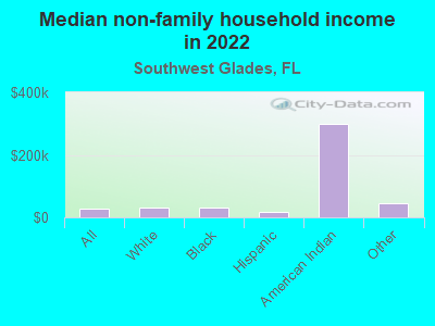 Median non-family household income in 2022