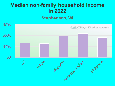 Median non-family household income in 2022