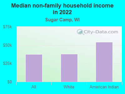 Median non-family household income in 2022