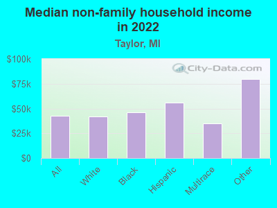 Median non-family household income in 2022