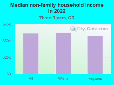 Median non-family household income in 2022