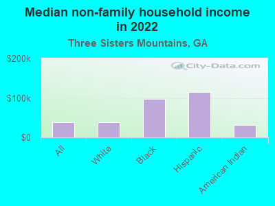 Median non-family household income in 2022