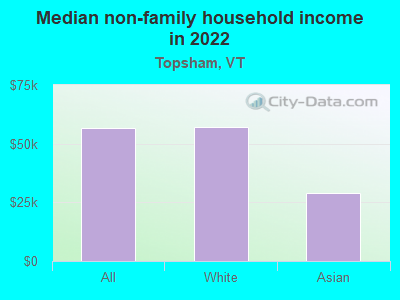 Median non-family household income in 2022