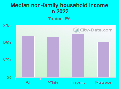 Median non-family household income in 2022