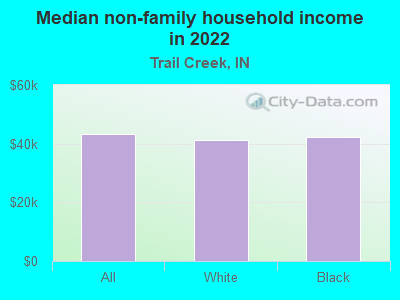 Median non-family household income in 2022