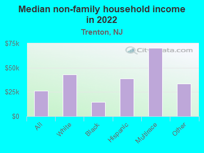 Median non-family household income in 2022