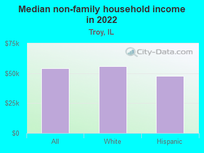 Median non-family household income in 2022