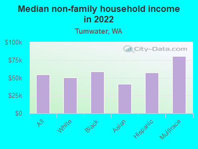 Median non-family household income in 2022