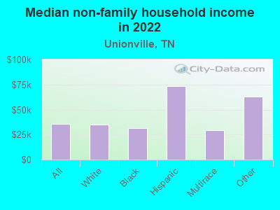 Median non-family household income in 2022